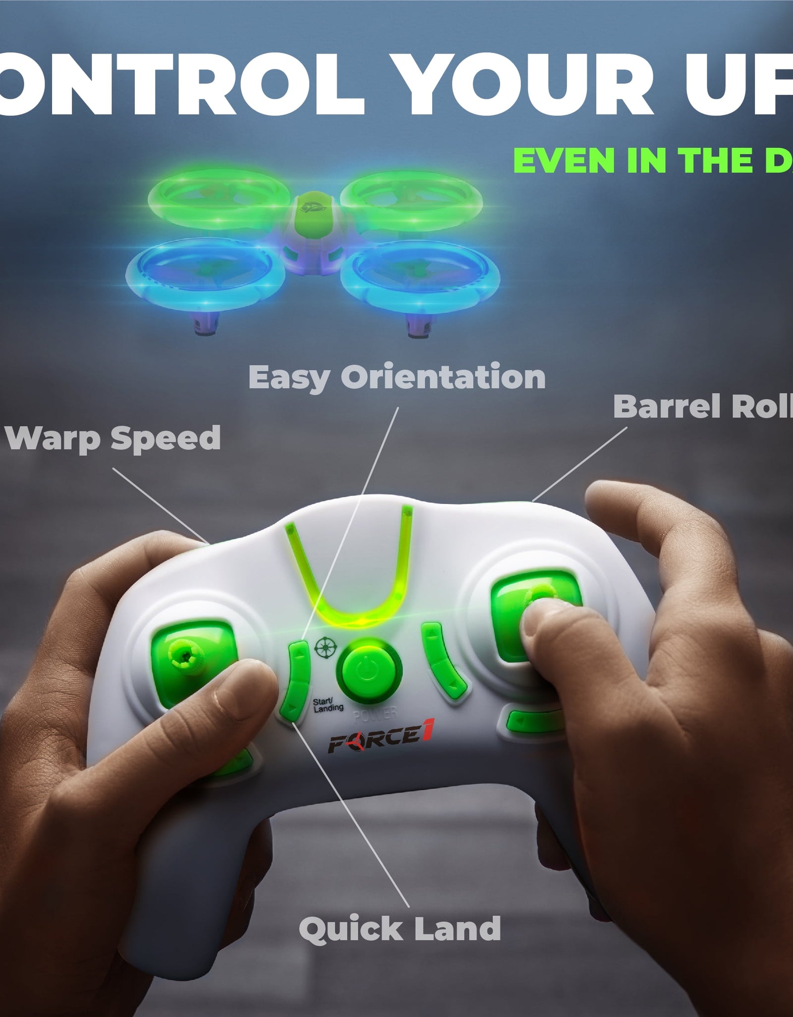 UFO 3000 2 Speeds LED 7-Inch Mini Drone