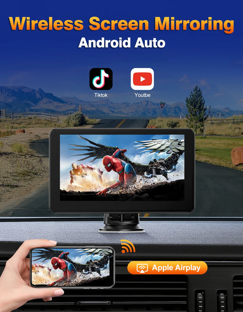 Load image into Gallery viewer, TOGUARD Portable 7 Inch Portable Wireless Car Stereo, Apple Carplay,1080P Backup Camera, Touchscreen GPS Navigation Car Video, Car Audio Receivers with Airplay, Android Auto, Bluetooth, FM, Siri
