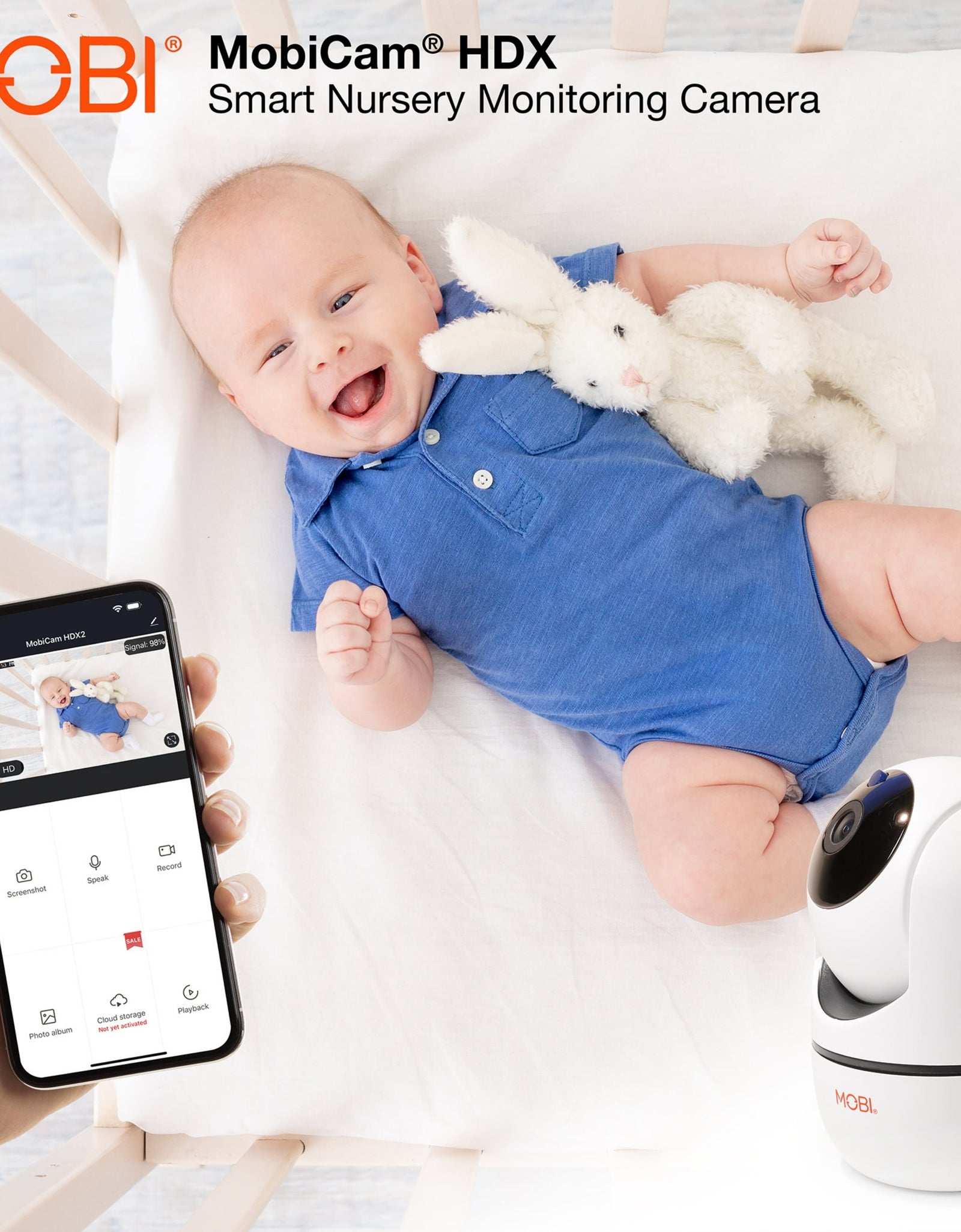 cam 2 Pack HDX Smart Wi-Fi Pan & Tilt Baby Nursery Monitoring Camera, Free Smart App Compatible for Ios & Android