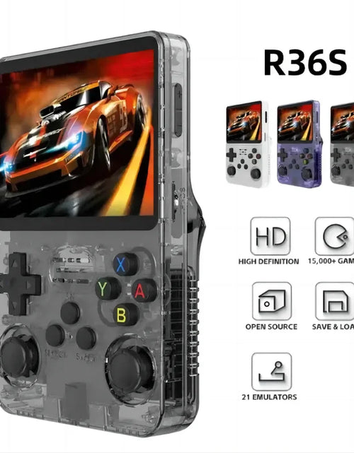 Load image into Gallery viewer, R36S Retro Handheld Video Game Console 3.5Inch IPS Screen Player Kid Portable Pocket Video Player 64GB 10000+ Games Linux System
