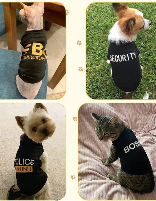 Load image into Gallery viewer, 4 Pack Dog Shirts for Small Dog, Breathable Pet T-Shirts Summer Clothes K9 Security Boss FBI Vest for Puppy Boy Girl
