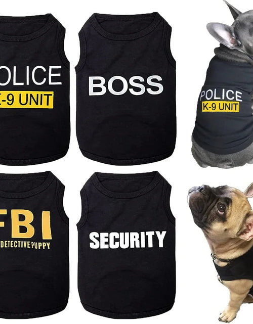 Load image into Gallery viewer, 4 Pack Dog Shirts for Small Dog, Breathable Pet T-Shirts Summer Clothes K9 Security Boss FBI Vest for Puppy Boy Girl
