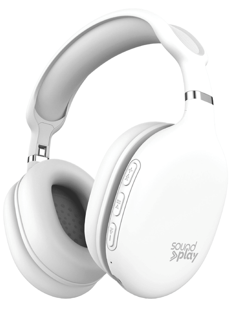 Load image into Gallery viewer, Foldable Wireless Headphones, Bluetooth Over-Ear Headset with Built-In Mic, White
