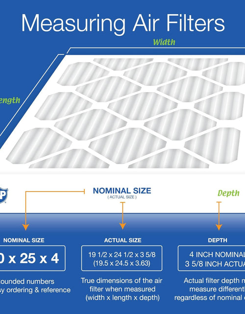 Load image into Gallery viewer, 20X25X4 MERV 12 Pleated AC Furnace Air Filters 2 Pack
