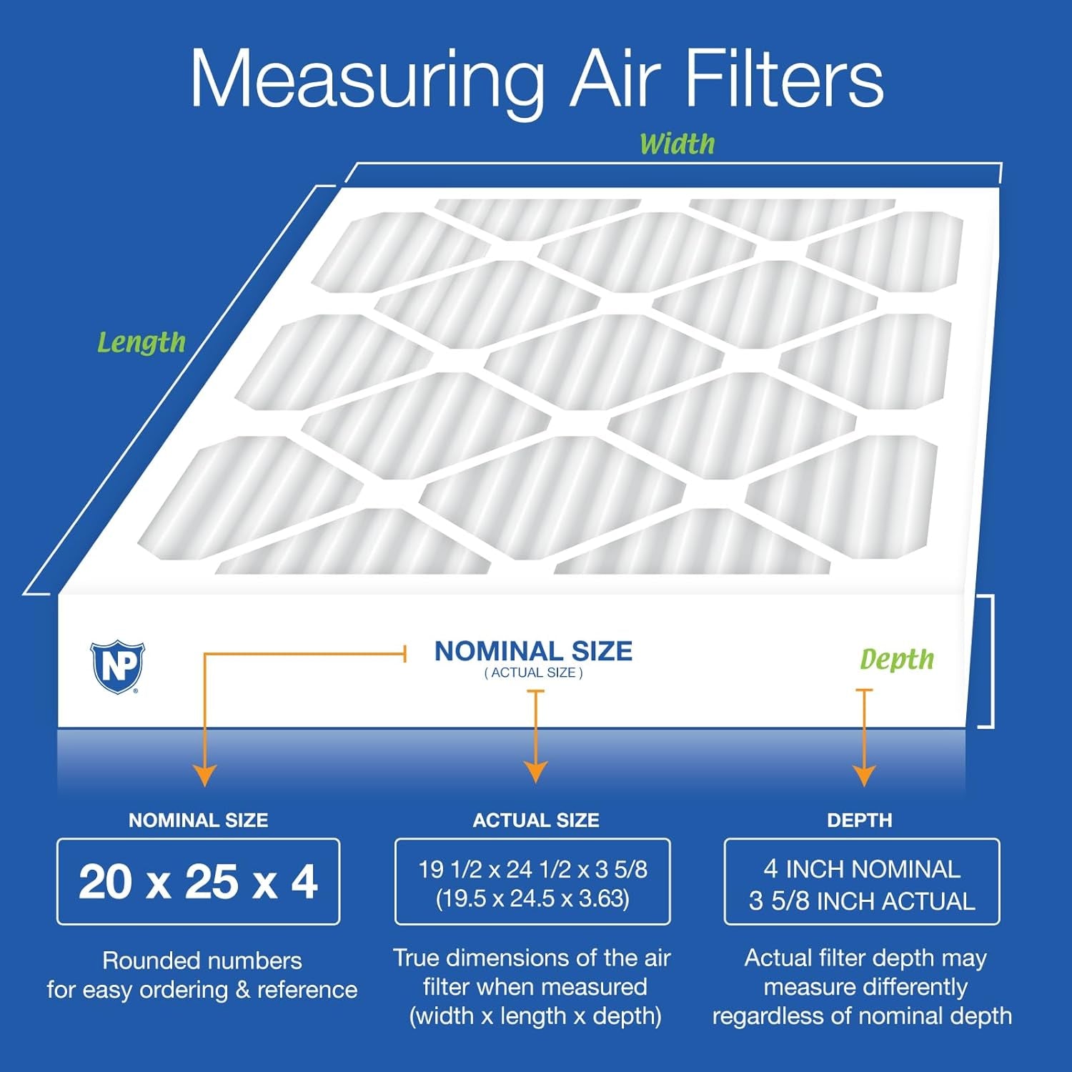 20X25X4 MERV 12 Pleated AC Furnace Air Filters 2 Pack