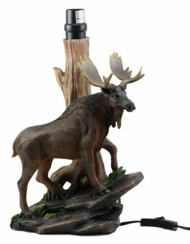 Wildlife Nature Bull Moose Grand Elk Desktop Table Lamp with Nature Shade 20"H