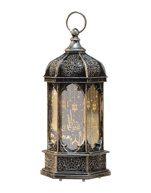 Load image into Gallery viewer, Eid Lantern LED Light Decor Moroccan Style Table Lantern Night Light Decoration Kareem Desktop Ornament Eid Craft Party Favors
