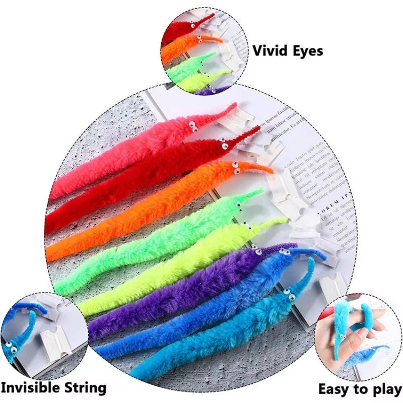 Funny Worm Party Games Magic Stick Prop Toys for Children Magic Tricks Props Kids Beginner Wiggly String Trick Toys Party Favors