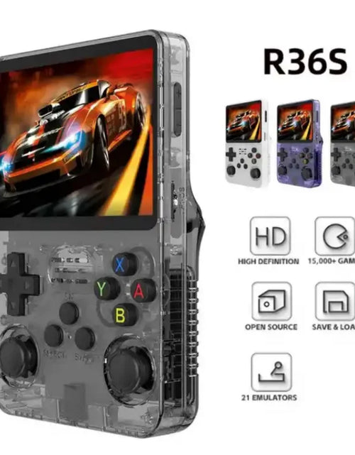 Load image into Gallery viewer, R36S Retro Handheld Video Game Console 3.5Inch IPS Screen Player Kid Portable Pocket Video Player 64GB 10000+ Games Linux System
