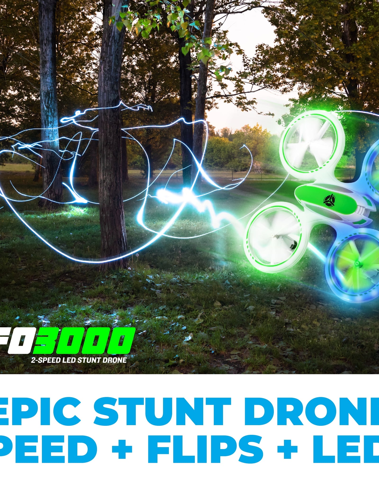 UFO 3000 2 Speeds LED 7-Inch Mini Drone